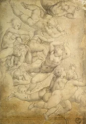 Putti (křída na papíře)